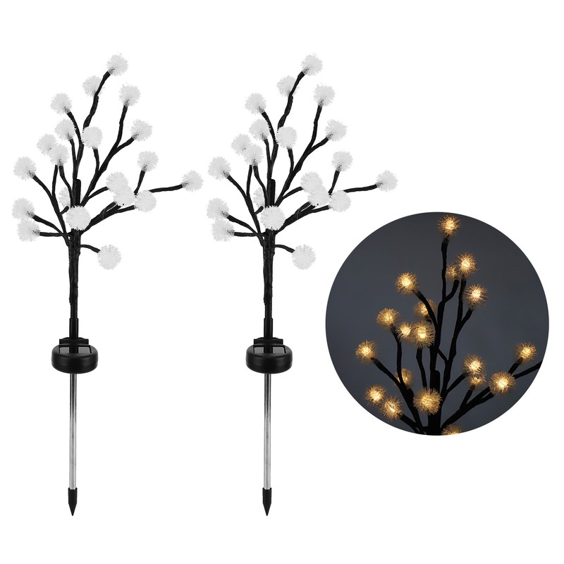 2pcs 20LED Solar Powered Fairy Lights Outdoor Dandelion Lamp Garden
