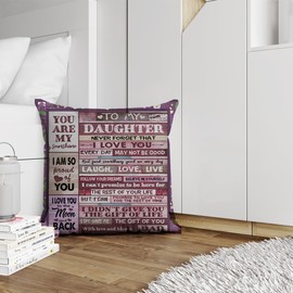 uinwk to My Daughter Pillow Cover 18x18, Daughter Gifts from Dad, Father Daughter Gifts, Dad to Daughter Gifts, Daughter Christmas Birthday Gifts, Gifts for Daughters Adult