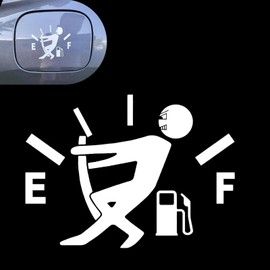 Ferianl Car Fuel Tank Sticker, Funny Gas Tank Decal, Reflective Fuel Gage Empty Stickers, Waterproof Car Window Decals, Universal for Auto, Truck, SUV (White)