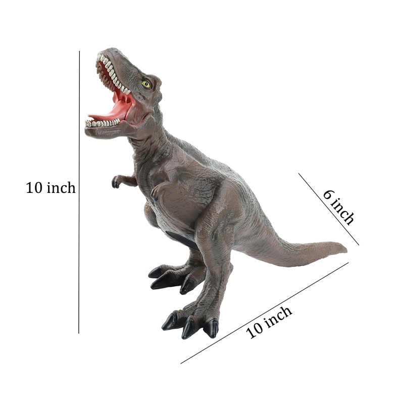 MASSJOY Resin Brown Dinosaur T-Rex Piggy Bank, Boy Birthday Present.