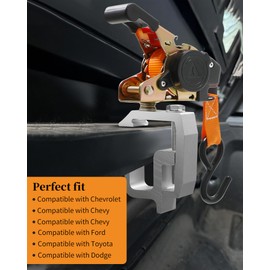 Truck Camper Shell Clamps Retractable Ratchet Straps, Compatible with Ford Chevy Ram Sierra Dodge Dakota Ram 1500 2500 3500 F150 F250 for Mounting Caps Camper Shell Topper Canopy (2P)