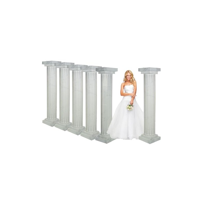 Fun Express Marble Look Fluted Pillars Cardboard Columns 6 Pack
