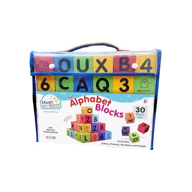 Magic Sensory Alphabet Stacking Blocks for Toddlers - 30 Pcs
