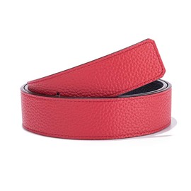 Vatee's Reversible Genuine Leather Belts For Men/Women Replacement Belt Strap Without Buckle 1.5"(38mm) Wide 37"(95cm) Long Black & Red
