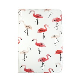 Emartbuy Universal 9.1 Inch - 10.5 Inch Flamingo Multi Angle Folio Wallet Case Cover With Card Slots Pink Elastic Strap and Stylus Pen Compatible With Selected Devices Listed Below