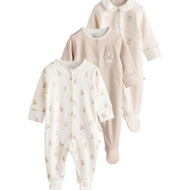 NEXT Embroidered Baby Pyjamas 3 Pack Neutral 0 Months