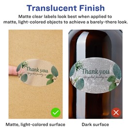 Avery Matte Clear Oval Labels with Sure Feed, 2" x 3-1/3", 200 Matte Clear Labels, Print-to-The-Edge, Laser/Inkjet Printable Labels