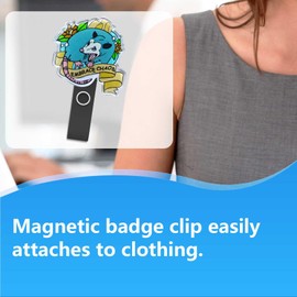 1 Pcs Magnetic ID Name Badge Holder Embrace Chaos Opossum Magnetic Badge Holder Clip for Clothes & Shirt Cute Possum Acrylic Badge Accessories for Office Worker, Teacher, Doctors, Nurses (Opossum)