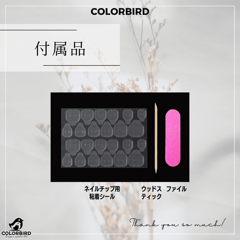 COLORBIRD Nail Tips, Short, 24 Pieces, Red, Nail Tips, Cute,