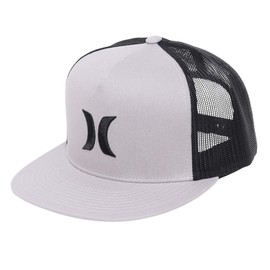 Hurley Adult Men's Mesh Snapback Adjustable Trucker Cap Hat (Gray/Black)