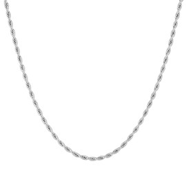 UZICU 2.5mm Rope Chain for Men Women, 16 inch Twist Stainless Steel Necklace, Jewelry Gift