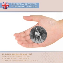 Destination Vinyl ltd Magnet for Refrigerator, Fridge BW - Welsh Cob Horse Pony Cute Fun for Office, Cabinet and Whiteboard, Magnetic Stickers, 38221