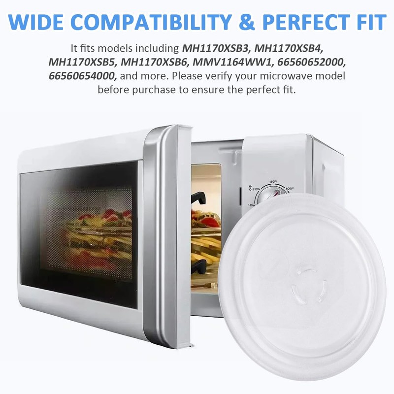 JIYIZO 12" Microwave Turntable Plate, Glass Tray Replacement
