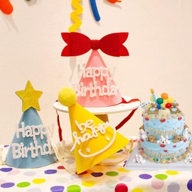 ZHEJIA Birthday Hat, Set of 3, Birthday Hat, Triangular Hat, Cone Hat, Birthday, Celebration, Photo Tool, Party Accessory, For Kids, Adults