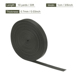 MECCANIXITY Flat Nylon Webbing Strap 3/8 Inch 10 Yards Polypropylene Webbing Ink Black for Backpack, Luggage-Rack, Outdoor Climbing, DIY Craft