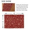 Christmas Snowflakes Placemats on Dark Red Placemats for Dining Tables,