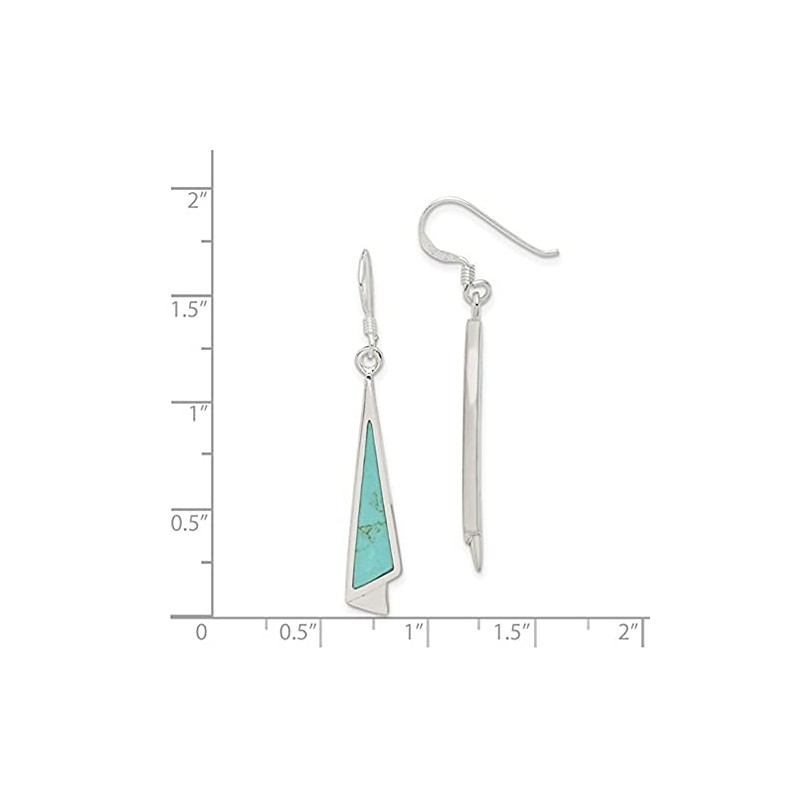 Turquoise Dangling Drop Earrings in Sterling Silver