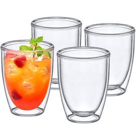 Amazing Abby Andes 12-Ounce Insulated Tumblers (Set of 4), Double-Wall Reusable Cups, BPA-Free, Shatter-Proof, Dishwasher-Safe