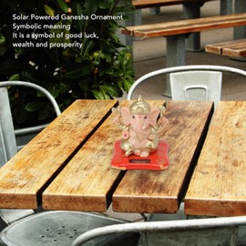 Solar Dancing Figurines, Mini Solar Ganesh Solar Elephant Bobble Head, Buddha Bobblehead Car Solar Decor, Elephant Swinging Dancing Toy for Dashboard