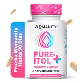 Womanity Inositol Puro 90 Cápsulas De 500mg | Myo Inositol Puro Sabor Sin Sabor