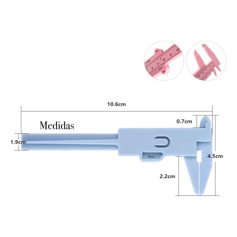 Xiaoya 1 Regla Vernier Para Cejas+plantillas +cepillo Para Pestañas