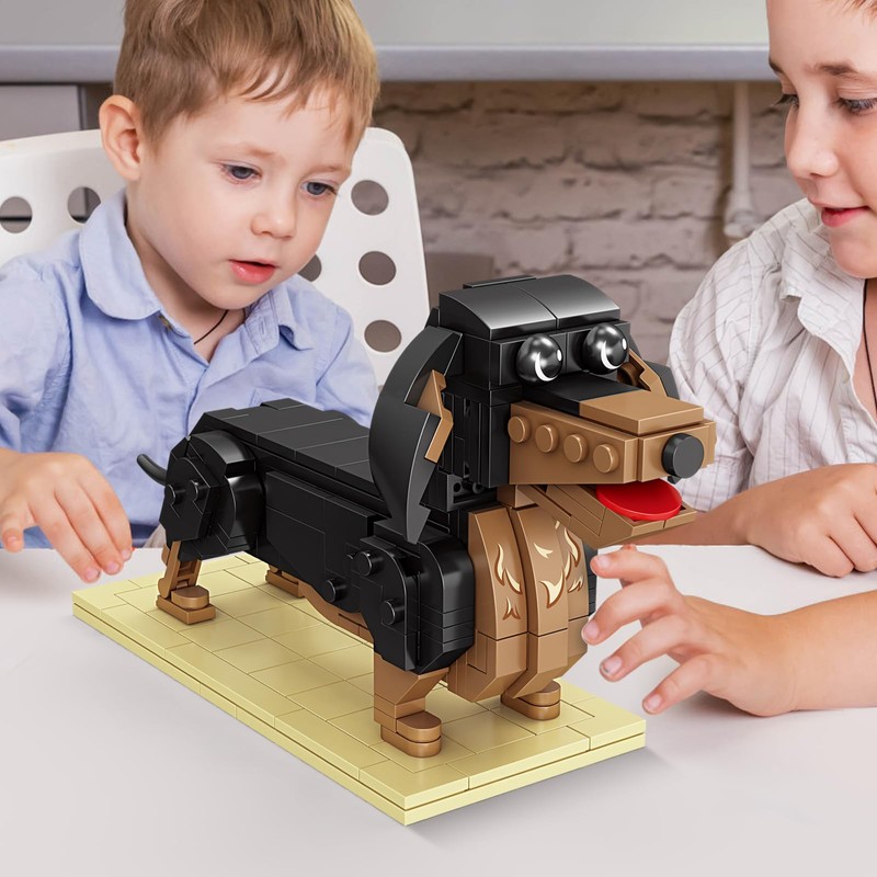 Lynda Cute Animals Dachshund Dog Building Toy for Girls &