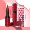 evpct Dark Red Gradient Matte Lipstick Lip Liner Combo Set