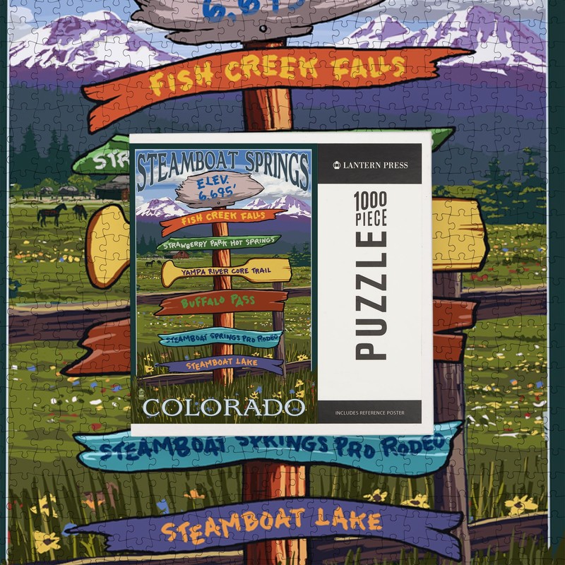 Lantern Press 1000 Piece Jigsaw Puzzle, Steamboat Springs, Colorado, Destinations