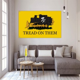 Aroxtms Tread On Them Killdozer Flag 3x5 Funny Tapestry Flags for Room Guys Teen Girls College Dorm Bedroom Meme Flag Man Cave Wall Art Decor Indoor Outdoor Home House Decoration Banner