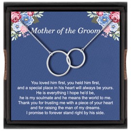 Stocking Stuffers Holiday Outfits for Women 2024 Mother in Law Love Knot Necklace Mother of the Groom Gift from Bride Infinity Circles Necklaces Wedding Christmas Birthday Gifts for Grandma