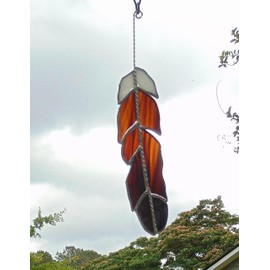 American Bald Eagle Feather Handmade Stained Glass Indoor Outdoor Sun Catcher
