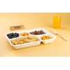 FOOGO Green 50pcs Large Disposable Plates with compartments, 11x8 inch