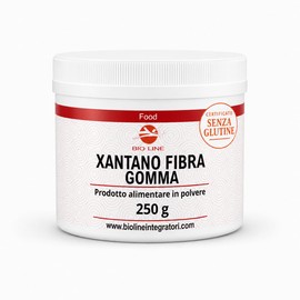 Gomma di Xantano in Polvere 250 g Solubili in Acqua, Prodotto per Celiaci Usato Come Addensante Alimentare per Alimenti Light e Prodotti Zero Calorie e Senza Glutine, Xantana
