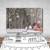 LYWYGG 10X8FT Christmas Backdrop Snow Floor Photo Backgrounds Wooden Wall