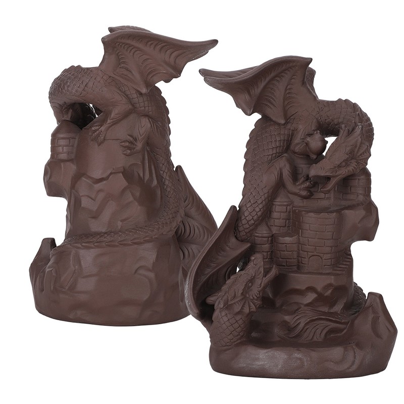 Backflow Incense Burners Dragon Shape Purple Sand Waterfall Burners Home