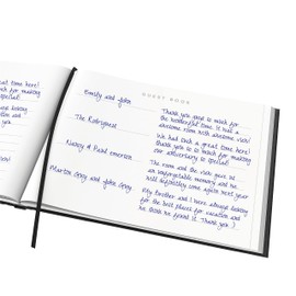 Useful Co. Classic Black Guest Book, Guest Book Alternative for Party, Sign in Book, Vacation Home, Funeral Guest Book, Hardbound Guestbook, Leather Cover, 112 Pages, 9 x 7 Inches