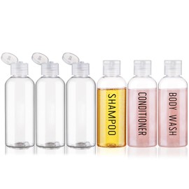 Wowang Travel Bottles for Toiletries 6 Pack 3.4oz TSA Approved Travel Shampoo Bottles Leak Proof Travel Toiletry Bottles Squeezable Empty Plastic Travel Containers for Shampoo, Conditioner, Body Wash