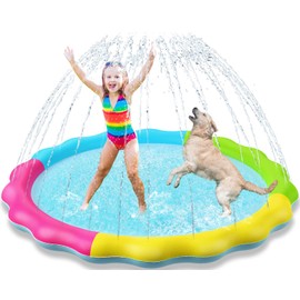 Jasonwell Splash Pad Sprinkler for Kids Splash Play Mat Outdoor Water Toys Inflatable Splash Pad Baby Toddler Pool Boys Girls Children Outside Backyard Dog Sprinkler Pool Age 1 2 3 4 5 6 7 8 9 M