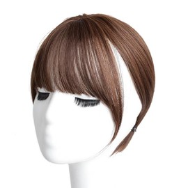 360° see-through 3-way structure partial wig bangs wig 3D air bang wig with whorl bangs hair loss hidden wig top cover hair loss natural feeling top piece hairpiece (light brown)