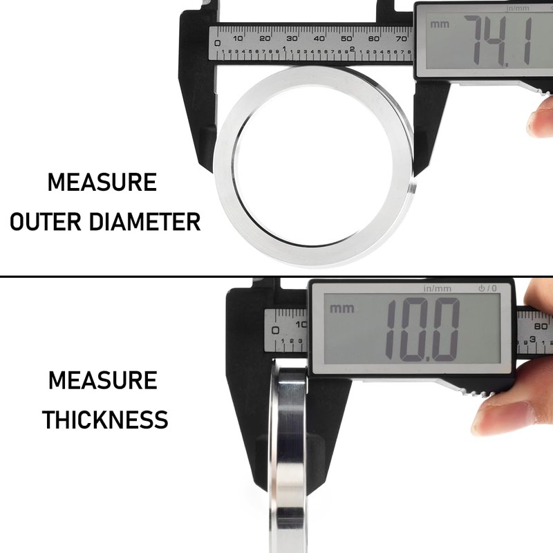 RhinoTuning 4 x centring rings, diameter 74.1 mm, diameter 57.1