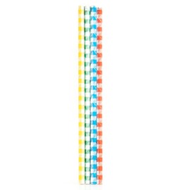 Kikkerland Plaid Paper Straw, Multicolor, 8" Long