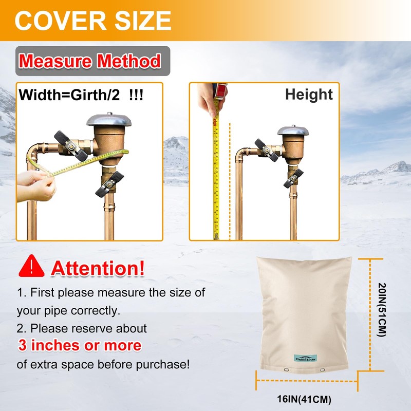Cholila Cover Backflow Preventer Cover Insulated (5˚F) with Thicker 7