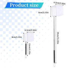 Aquarium Tank Net Small Square Fishing Net Stainless Steel Fish Shrimp Skimming Net Extendable Handle Shrimp Net Round Debris Skimming Net Pond Net Fish Scooper Net for Aquarium Fish Tank Pond (Black)