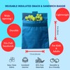 Yumbox Wide Opening Sandwich Bag/Snack Bag, Insulated Interior, Reusable Fabric,