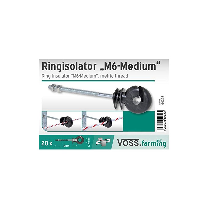'20 x Ring Insulator Metric 145 mm for fences, Medium