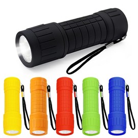 Riisoyu 6 Stück Mini LED Taschenlampe, COB-LED kleine Kinder Taschenlampe Handlampe mit Lanyard Silikonbeschichtung für Camping Outdoor Wandern Notfälle Kindergeburtstag Geschenke