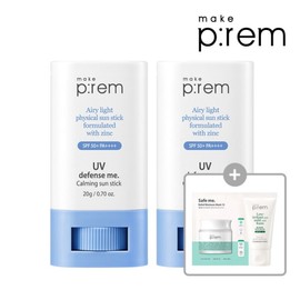 Makeprem 메이크프렘 안심팩 3매  유브이 디펜스 미 카밍 선스틱 20g 2개 GIFT클렌 Makeprem Safe Pack 3 Sheets UV Defense Me Calming Sun Stick 20g 2pcs GIFT Cleanser