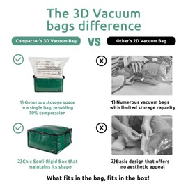 Compactor Super Large Vacuum Storage Bags + Weatherproof Box for Dining Cushions, Space Saver Vacuum Storage Bags, Patio Cushion Storage with UV Rays Protection, Durable Design, Easy to Use