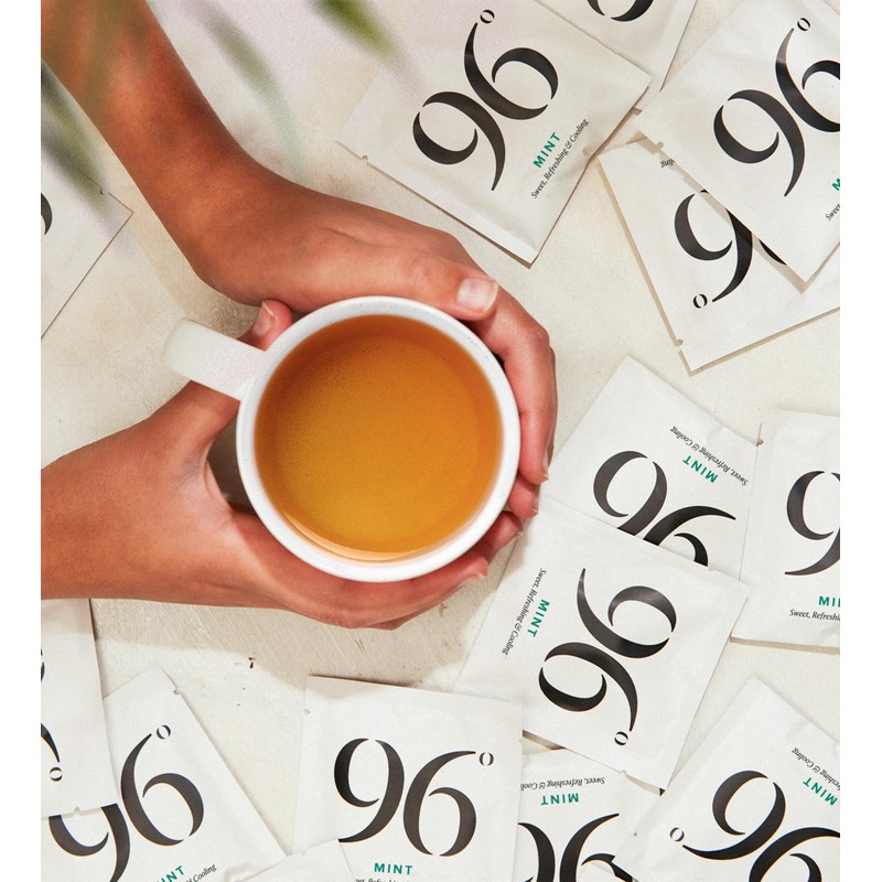 96° Mint Tea - 20 Pyramid Tea Bags, Individually Wrapped,