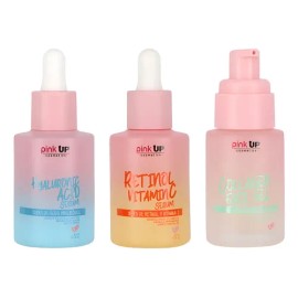 Kit de Sérums Pink Up Ácido Hialurónico, Retinol y Vitamina C para Piel Radiante                                                                      